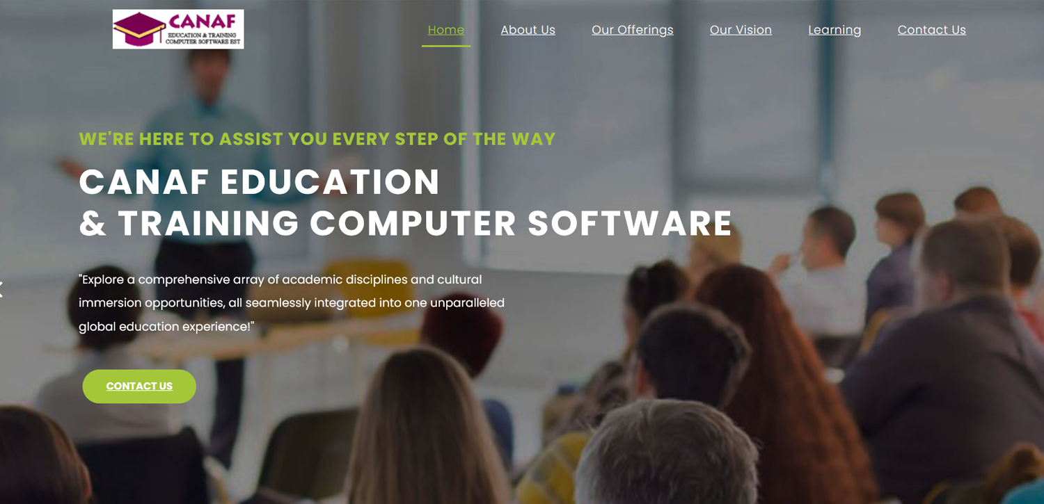 CANAF EDUCATION & TRAINING COMPUTER SOFTWARE